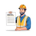 Construction Worker Holding Progress Report Royalty Free Stock Photo