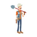 Construction worker holding shovel icon, colorful design Royalty Free Stock Photo