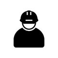 Black solid icon for Construction,  worker and engineer Royalty Free Stock Photo