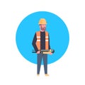 Construction Worker Icon Builder Man Wearing Helmet Royalty Free Stock Photo