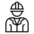 Construction worker icon outline vector. Grant money