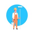 Construction Worker Icon Painter Or Decorator Man Wearing Royalty Free Stock Photo