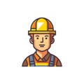 Construction Worker Icon in Safety Gear. Vector illustration design