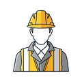 Construction Worker Icon Safety, Professionalism, and Reliability Royalty Free Stock Photo