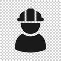 Construction worker icon in transparent style. Factory employee vector illustration on isolated background. Architect manager
