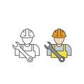 Construction worker icon vector illustration Royalty Free Stock Photo