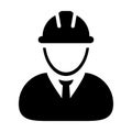 Construction Worker Icon - Vector Person Profile Avatar illustration Royalty Free Stock Photo