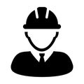 Construction Worker Icon - Vector Person Profile Avatar illustration Royalty Free Stock Photo