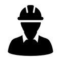 Construction Worker Icon - Vector Person Profile Avatar illustration Royalty Free Stock Photo