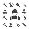 Construction worker icons