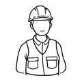 Construction Worker Illustration Safety Helmet Workwear Vector Royalty Free Stock Photo