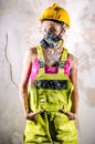 Construction worker indoors Royalty Free Stock Photo