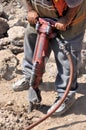 Construction worker with a jackhammer Royalty Free Stock Photo