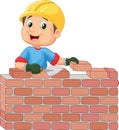 Construction worker laying bricks Royalty Free Stock Photo