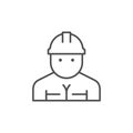 Construction worker line outline icon Royalty Free Stock Photo