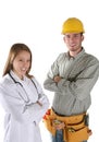 Construction Worker and Nurse Royalty Free Stock Photo