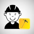 Construction worker pick axe graphic