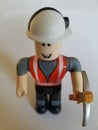 Construction worker with pickaxe