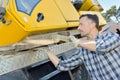 construction worker planning constructor developer concept Royalty Free Stock Photo