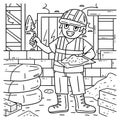 Construction Worker with Plaster Coloring Page