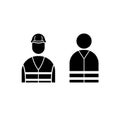 Construction worker portrait icons Royalty Free Stock Photo