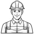Construction worker portrait wearing hard hat Royalty Free Stock Photo