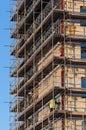 Construction worker on scaffold Royalty Free Stock Photo