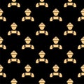 Construction Worker seamless pattern isolated on black background Royalty Free Stock Photo