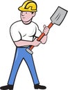 Construction worker with shovel spade Royalty Free Stock Photo