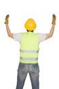 Construction worker signaling Royalty Free Stock Photo