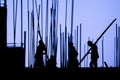 Construction worker silhouette Royalty Free Stock Photo