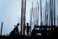 Construction worker silhouette Royalty Free Stock Photo