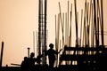 Construction worker silhouette Royalty Free Stock Photo