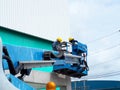 Man Working on the Working at height Royalty Free Stock Photo