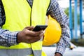 Construction Worker Smartphone Call