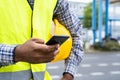 Construction Worker Smartphone Call