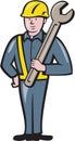 Construction Worker Spanner Cartoon