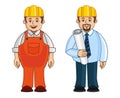 A construction worker and supervisor