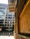 construction worker sweeping Royalty Free Stock Photo