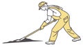 Construction Worker Sweeping Vector Art, vector design Generative AI Royalty Free Stock Photo