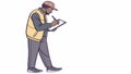Construction Worker Taking Notes, Symbolizing Diligence and Planning. vector design Generative AI Royalty Free Stock Photo