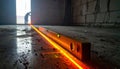 Construction worker using a laser level on a building site Royalty Free Stock Photo