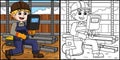 Construction Worker Welder Coloring Illustration Royalty Free Stock Photo