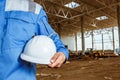 Construction worker. White helmet