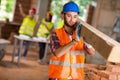 Construction worker work at building site Royalty Free Stock Photo