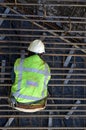 Construction worker at work in construction pit