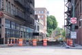 Summer construction and repaving in downtown Youngstown, Ohio, July 2020