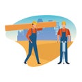 Construction workers avatar Royalty Free Stock Photo