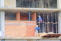 Construction workers building develop of housing at laborer work outdoor