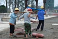 Construction workers in Chengdu Royalty Free Stock Photo